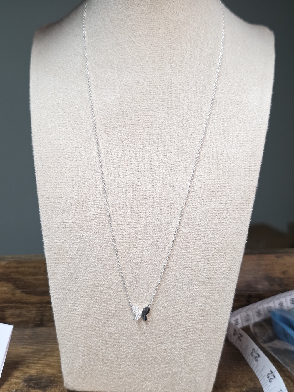 .925 Sterling Silver Butterfly Necklace with Crystal Accent